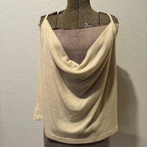 Anthropologie Cream Drape Tank Top